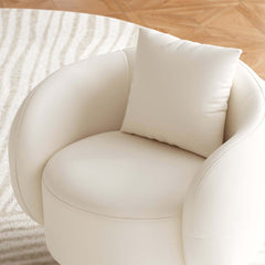 Curved Performance Leather Sofa Set with Swivel Feature