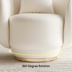 Curved Performance Leather Sofa Set with Swivel Feature