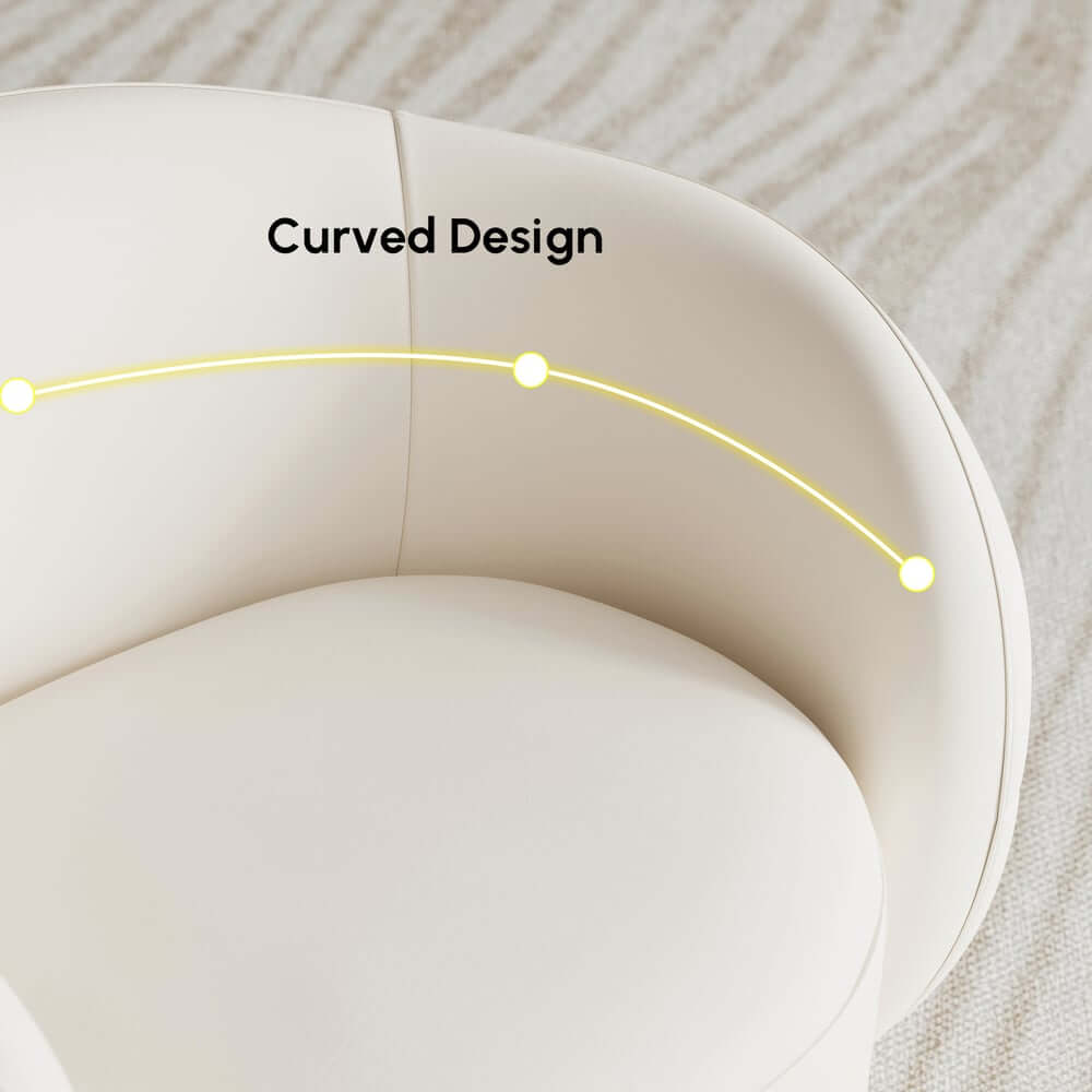 Curved Performance Leather Sofa Set with Swivel Feature