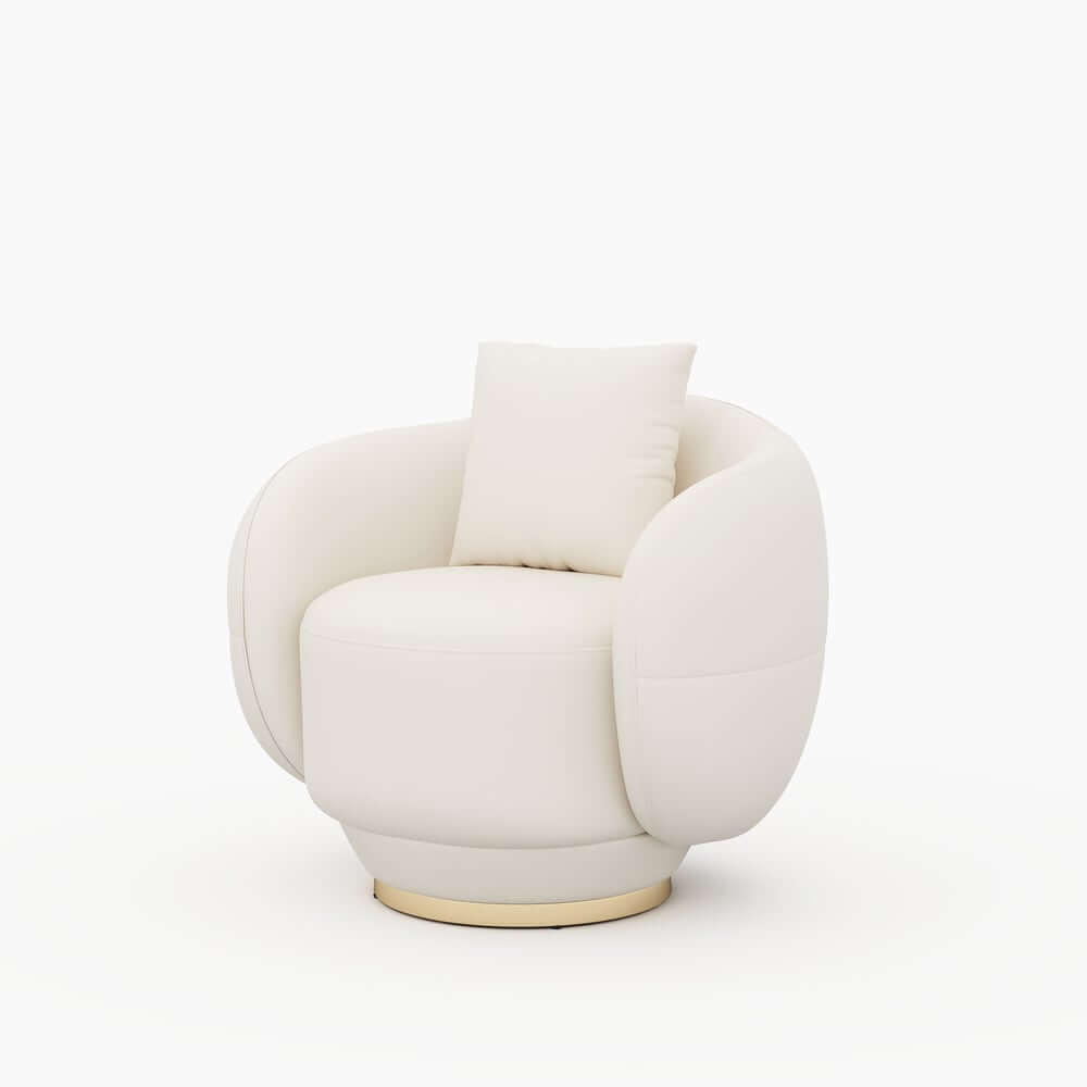 Curved Performance Leather Sofa Set with Swivel Feature