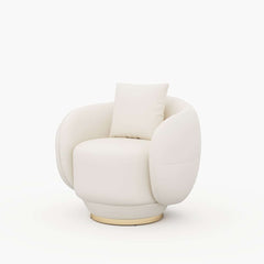 Curved Performance Leather Sofa Set with Swivel Feature