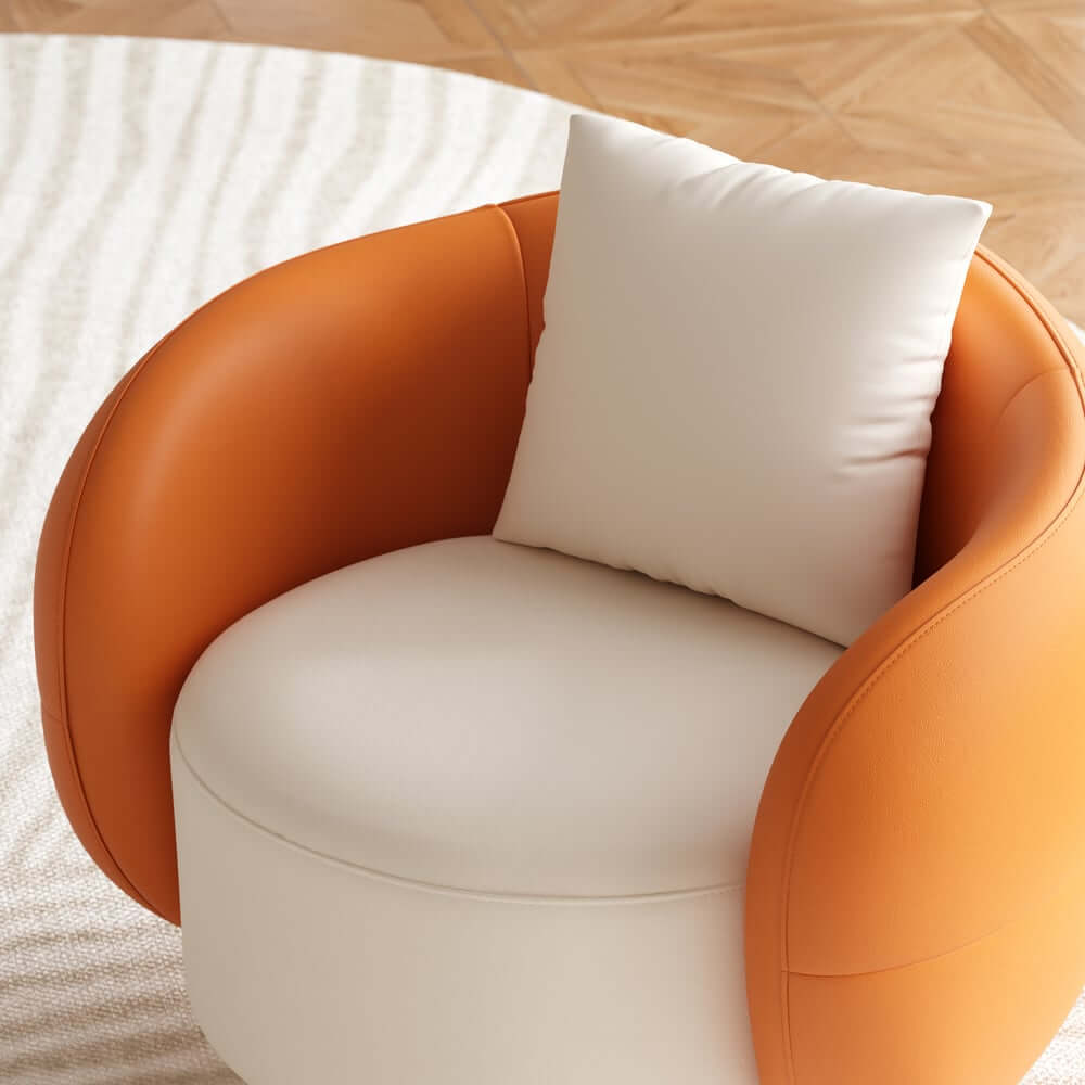 Curved Performance Leather Sofa Set with Swivel Feature