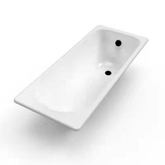 Simple Cast Iron Rectangular Chalk Drop-in Bathtub Soaking Back to Wall, Tub, 47"L x 27.5"W x 16.5"H Bathtubs
