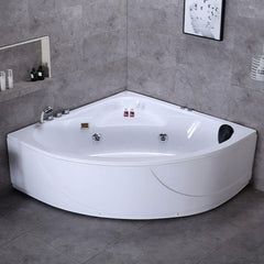 Triangular Back to Wall White Corner Bathtub in a Contemporary Style - Tub Only 44"L x 44"W x 22"H Bathtubs