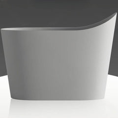 Casual Oval Freestanding Bathtub with Single Slipper Design for Soaking and Seat Included Bathtubs