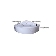 Triangular Back to Wall White Corner Bathtub in a Contemporary Style - Tub Only 44"L x 44"W x 22"H Bathtubs