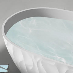 Ink Freestanding Bathtub with Roll Top, Oval Shape, Simplistic Style for Soaking, 59"L x 31"W x 22"H Bathtubs