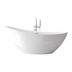 Modern Style Freestanding Acrylic Soaking Single Slipper Anti-overflow Design Bathtub - 71"L x 31"W x 24"H White Tub Bathtubs