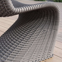 Dark Gray Coastal Dining Chairs - Set of 2, Woven Rattan