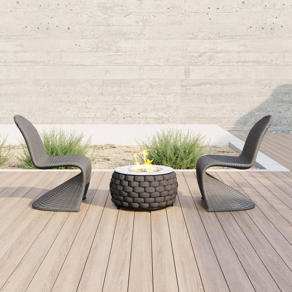 Dark Gray Coastal Dining Chairs - Set of 2, Woven Rattan