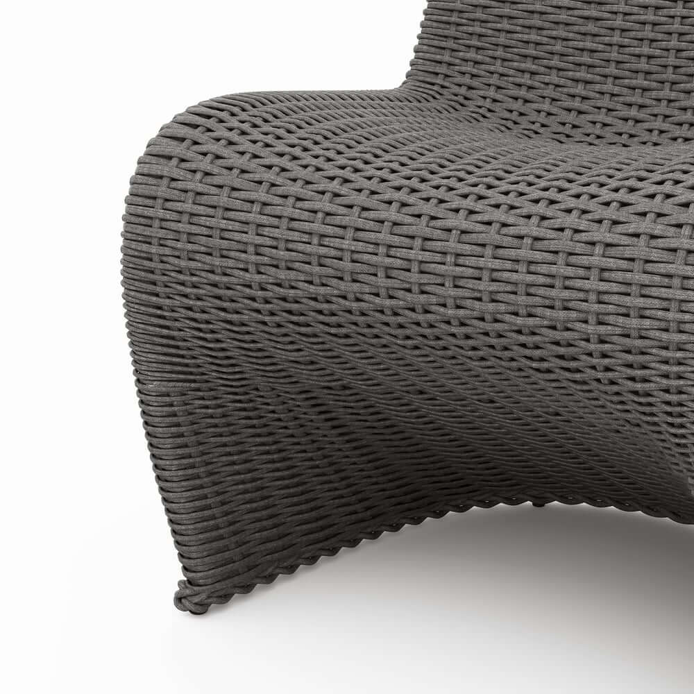 Dark Gray Coastal Dining Chairs - Set of 2, Woven Rattan