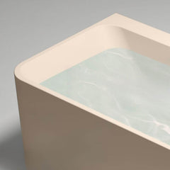 Ink Freestanding Bathtub with 3 Handles, Compression Faucet, Valve, Rectangular Shape, Casual Style, Back to Wall Design, 51"L x 30"W x 22"H Bathtubs