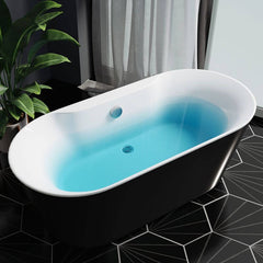Ink Freestanding Bathtub with Roll Top, Oval Shape, Contemporary Style, Polymethyl Methacrylate (PMMA) Material, and Soaking Bath Therapy, Tub, 54"L x 29"W x 23"H Bathtubs
