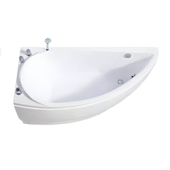 Contemporary White Acrylic Corner Bathtub with Drain for Washroom - 52"L x 30"W x 26"H Tub Left Bathtubs