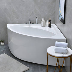 Flat Bottom Antique Finish Bathtub Back to Wall Soaking Corner Bath Tub - 35"L x 35"W x 25"H Tub with Sliver 4-Piece Set Bathtubs