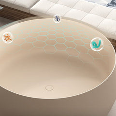 Ink Orbicular Freestanding Bathtub with Roll Top, Simplistic Style, and Soaking Bath Therapy Bathtubs