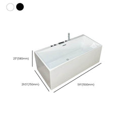 Ink Rectangular Freestanding Bathtub in Contemporary Style with Back to Wall Design, Polymethyl Methacrylate Material, and Soaking Bath Therapy, Tub, 39.4"L x 29.5"W x 24"H Bathtubs