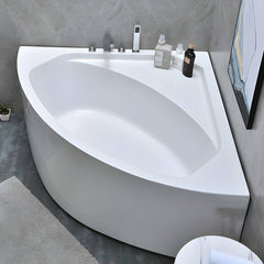 Flat Bottom Antique Finish Bathtub Back to Wall Soaking Corner Bath Tub - 35"L x 35"W x 25"H Tub with Sliver 4-Piece Set Bathtubs