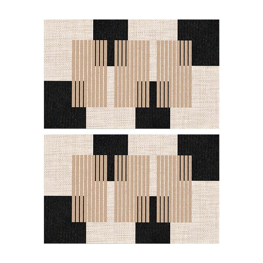 Diatom Mud Geometric Bath Rug Set in Black White Brown
