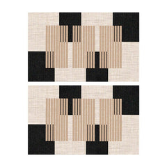 Diatom Mud Geometric Bath Rug Set in Black White Brown