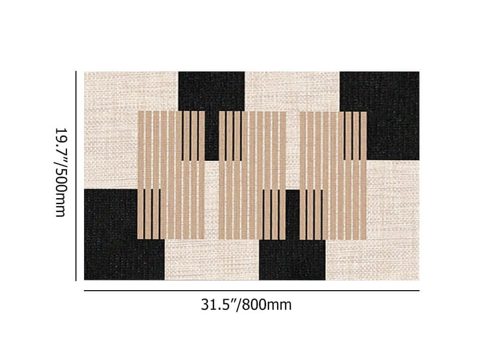 Diatom Mud Geometric Bath Rug Set in Black White Brown Dimensions