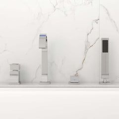 Dree Chrome Deck Mounted Roman Tub Faucet with Hand Shower