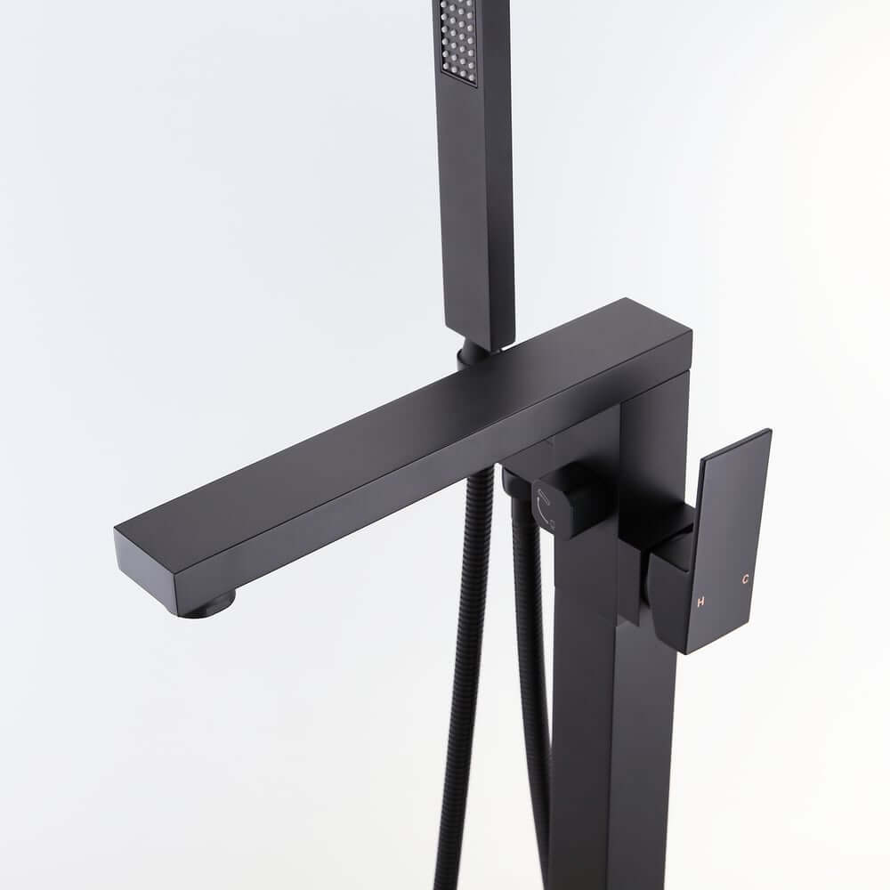 Dree Freestanding Bathtub Faucet with Hand Shower in Matte Black