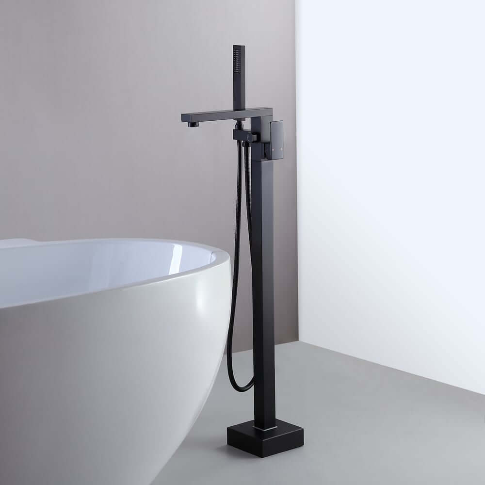 Dree Freestanding Bathtub Faucet with Hand Shower in Matte Black