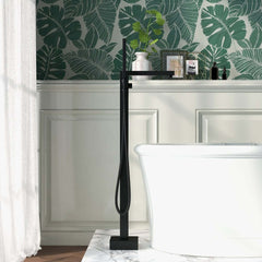 Dree Freestanding Bathtub Faucet with Hand Shower in Matte Black