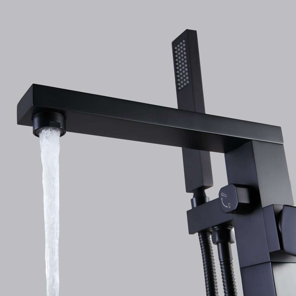 Dree Freestanding Bathtub Faucet with Hand Shower in Matte Black