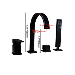 Dree Modern Deck Mounted Roman Tub Faucet with Handshower