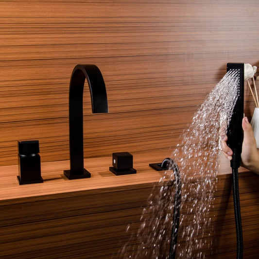 Dree Modern Deck Mounted Roman Tub Faucet with Handshower