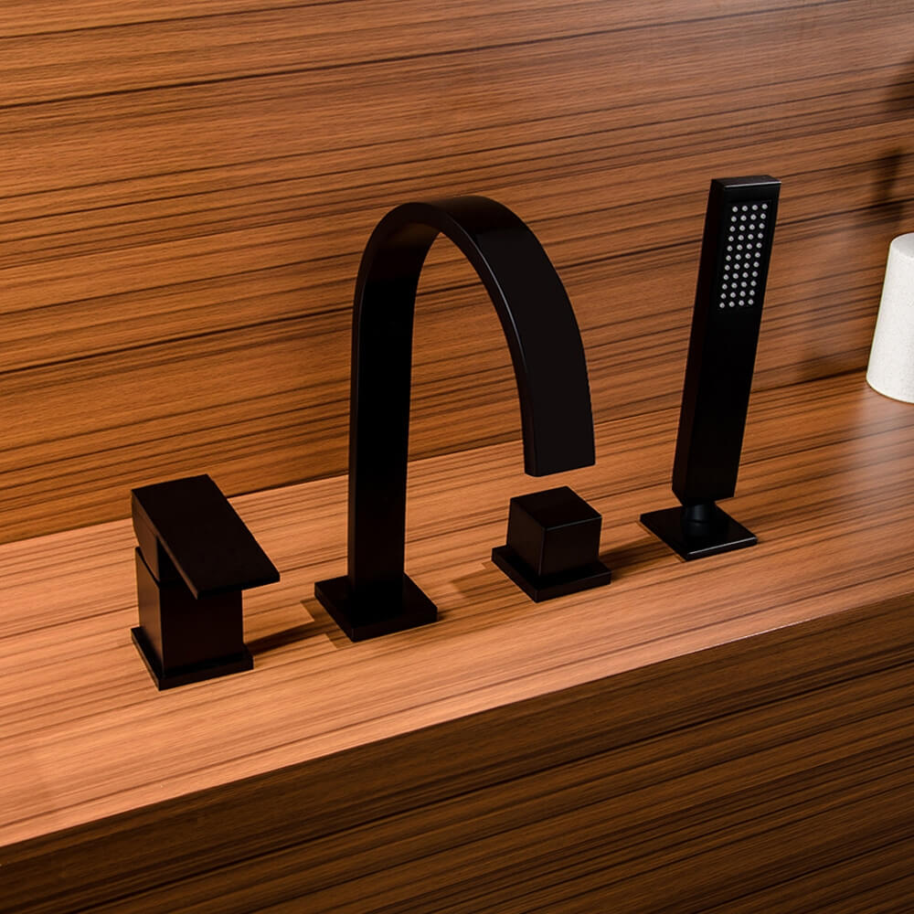 Dree Modern Deck Mounted Roman Tub Faucet with Handshower