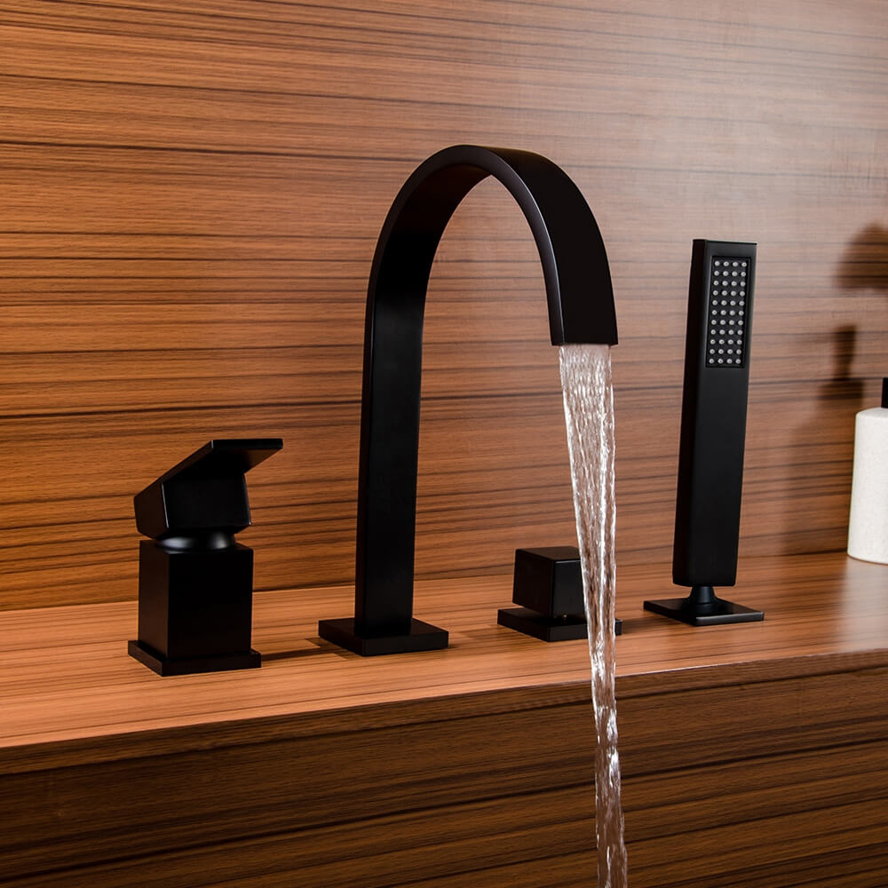 Dree Modern Deck Mounted Roman Tub Faucet with Handshower Main Product Image