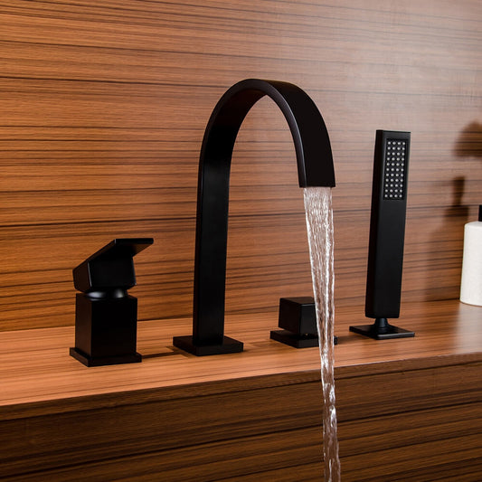 Dree Modern Deck Mounted Roman Tub Faucet with Handshower Main Product Image