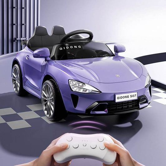 Dual-Seat Metal Ride-On Car with LED Lights & Parent Remote