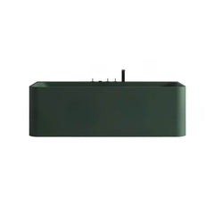 Ink Freestanding Bathtub with 3 Handles, Compression Faucet, Valve, Rectangular Shape, Casual Style, Back to Wall Design, 51"L x 30"W x 22"H Bathtubs