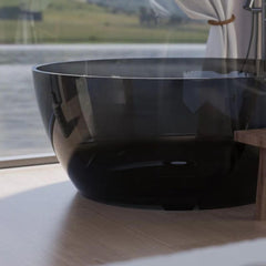 Ink Resin Orbicular Freestanding Bathtub, 51"L x 51"W x 22"H Bathtubs