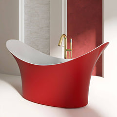 Luxurious Double Slipper Acrylic Modern Freestanding Soaking Bathtub with Slip-Resistant Surface Bathtubs