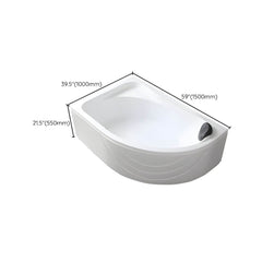 Modern White Corner Bath Acrylic Center-Back Soaking Bathtub - 47"L x 35"W x 22"H Tub Bathtubs