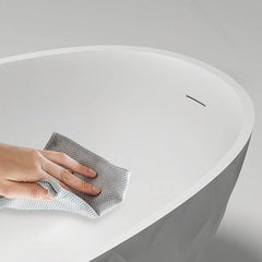 Ink Freestanding Bathtub with Roll Top, Oval Shape, Simplistic Style for Soaking, 59"L x 31"W x 22"H Bathtubs