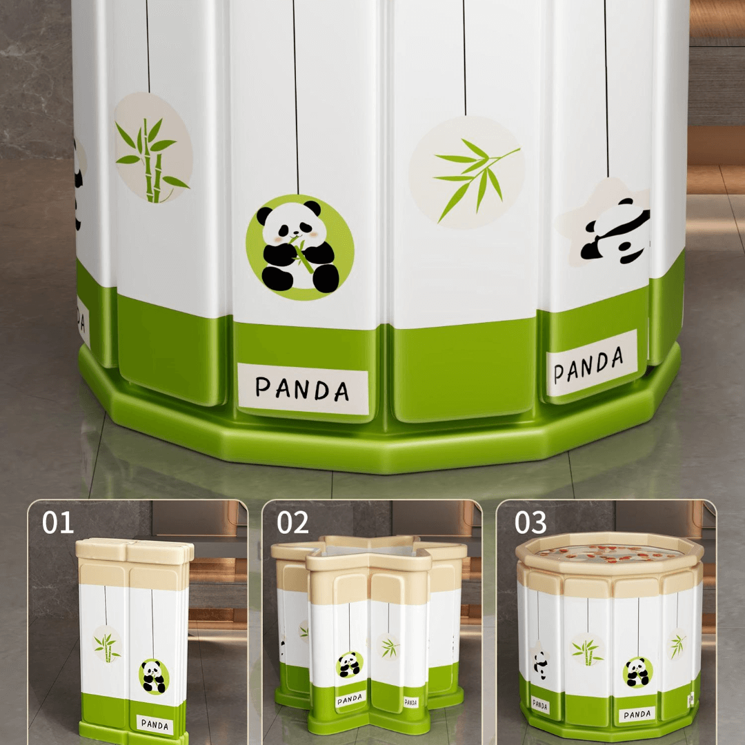 Foldable Adult & Kids Bathing Tub - Cute Panda Design with Excellent Insulation