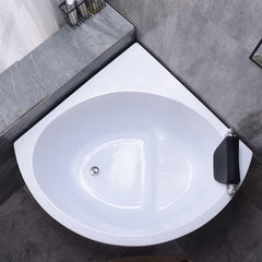 Nook Corner Bathtub with Seat in Casual Chalk Back to Wall Lucite Soaking Style, 31.5"L x 31.5"W x 25.5"H, Tub with Seats Bathtubs