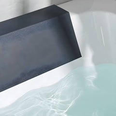 Modern White Acrylic Corner Soaking Bathtub with Non-Slip Surface and Overflow Hole - Tub with Deck Faucets Left 47"L x 30"W x 24"H Bathtubs