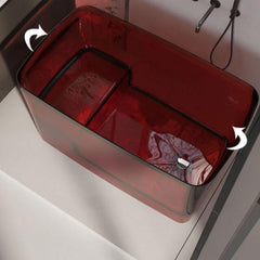 Ink Resin Freestanding Bathtub with Seat Rectangle Simplistic Back to Wall Soaking Bathtubs