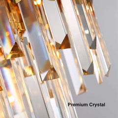 Elegant Gold Crystal Tiered Chandelier - 3-Light Modern Design