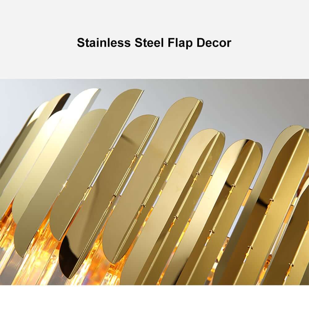 Elegant Gold Crystal Tiered Chandelier - 3-Light Modern Design