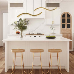 Elegant Modern Gold Stainless Steel 2-Light Adjustable Pendant Ceiling Light