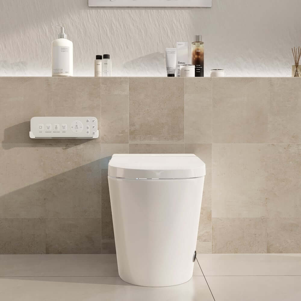 Elegant White One-Piece Smart Toilet with Heated Seat and Auto Flush