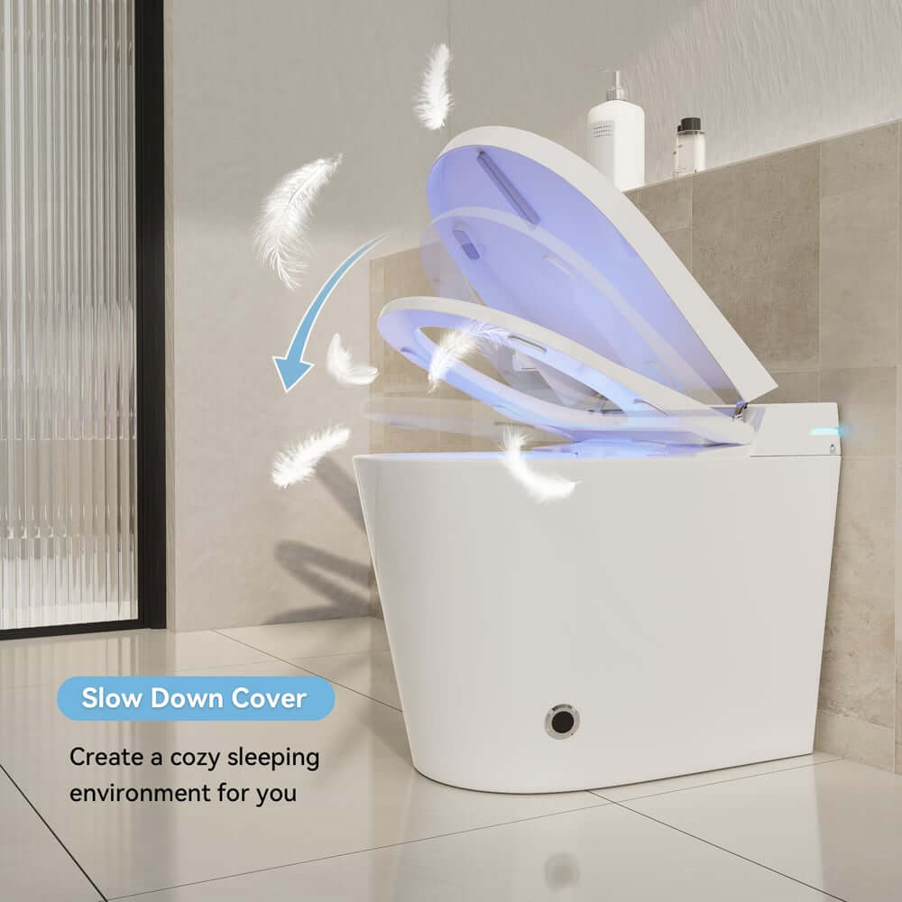 Elegant White One-Piece Smart Toilet with Heated Seat and Auto Flush